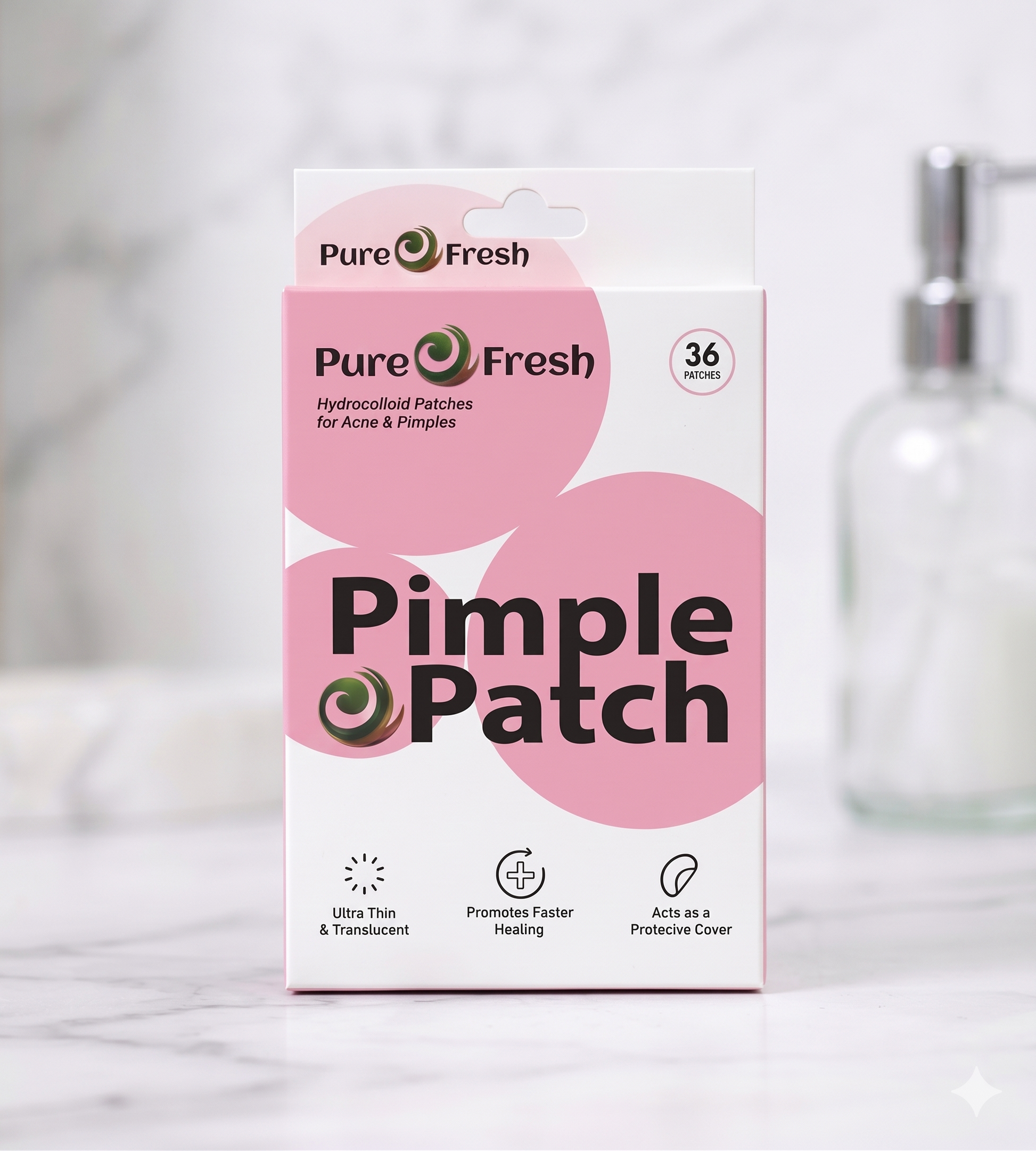 Pure O Fresh Hydrocolloid Pimple Patches for Acne Healing