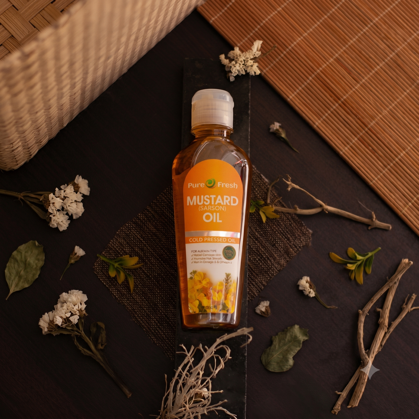 Pure O Fresh - 100% Natural Cold Pressed Mustard Oil